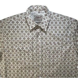Rafter C Pro Flex 45 Cowboy Performance Shirt Western Pearl Snap Gold Mens XL